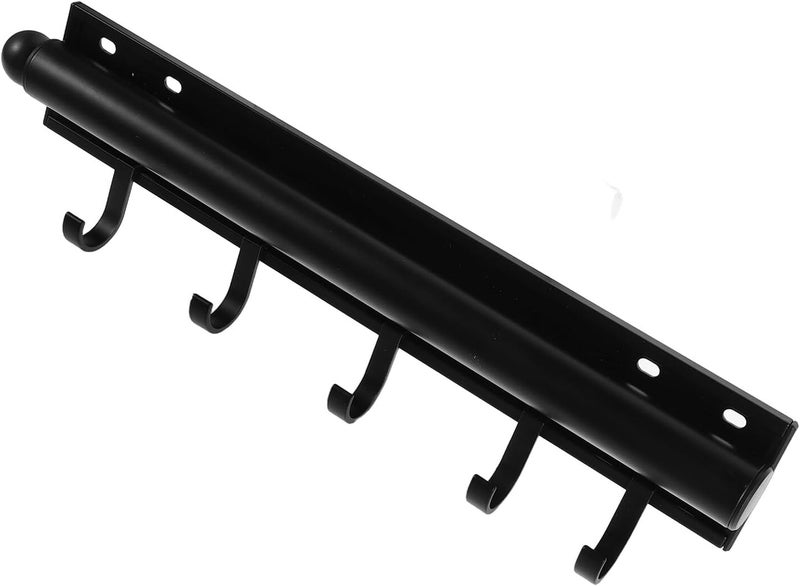 Retractable Pull out Valet Rod with Adjustable Detachable Hooks Black Metal Clothes Hanging Rod for Closet Storage and Wardrobe Organization for Bedroom Or Dressing Room - Image 1
