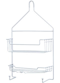 2-Shelf Hanging Shower Caddy, White