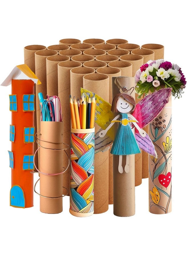 Bright Creations Bright Creations 24 Pack Brown Cardboard Tubes for Crafts, Empty Paper Towel Rolls for DIY Projects, Classrooms (1.7x10 in)  - Image 1