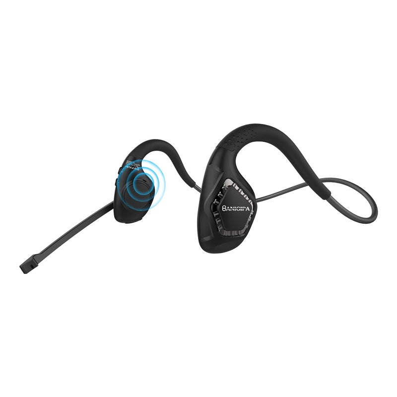 BANIGIPA Open Ear Headphones, Air Conduction Bluetooth Headset, Wireless Earphones Stereo w/Noise-Canceling Boom Microphone, 10 Hrs Playtime, Light and Comfortable for Cell Phone Sport Office Driving - Image 1