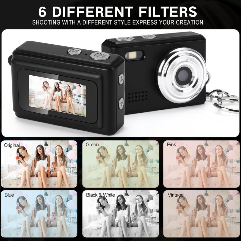 Divine كاميرا رقمية صغيرة على شكل سلسلة مفاتيح 1080p كاميرا فيديو وصور صغيرة محمولة 100 دقيقة عمر البطارية كاميرا صغيرة مسجلة للسفر والدراسة والتسجيل (DDC-20) - Image 4