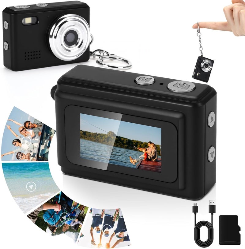 Divine كاميرا رقمية صغيرة على شكل سلسلة مفاتيح 1080p كاميرا فيديو وصور صغيرة محمولة 100 دقيقة عمر البطارية كاميرا صغيرة مسجلة للسفر والدراسة والتسجيل (DDC-20) - Image 1