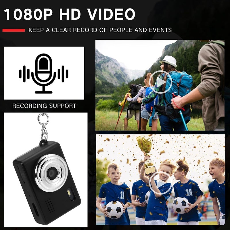 Divine كاميرا رقمية صغيرة على شكل سلسلة مفاتيح 1080p كاميرا فيديو وصور صغيرة محمولة 100 دقيقة عمر البطارية كاميرا صغيرة مسجلة للسفر والدراسة والتسجيل (DDC-20) - Image 5