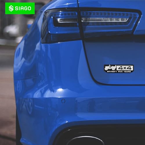 SIAGO SIA263 Premium 4x4 Seventy Five Years Metal Car Sticker - Durable & Stylish Auto Emblem for Vehicles - Customizable Designs - Easy Installation - Weather-Resistant & Long-Lasting - Image 3