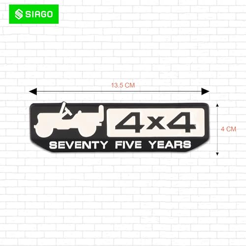 SIAGO SIA263 Premium 4x4 Seventy Five Years Metal Car Sticker - Durable & Stylish Auto Emblem for Vehicles - Customizable Designs - Easy Installation - Weather-Resistant & Long-Lasting - Image 2