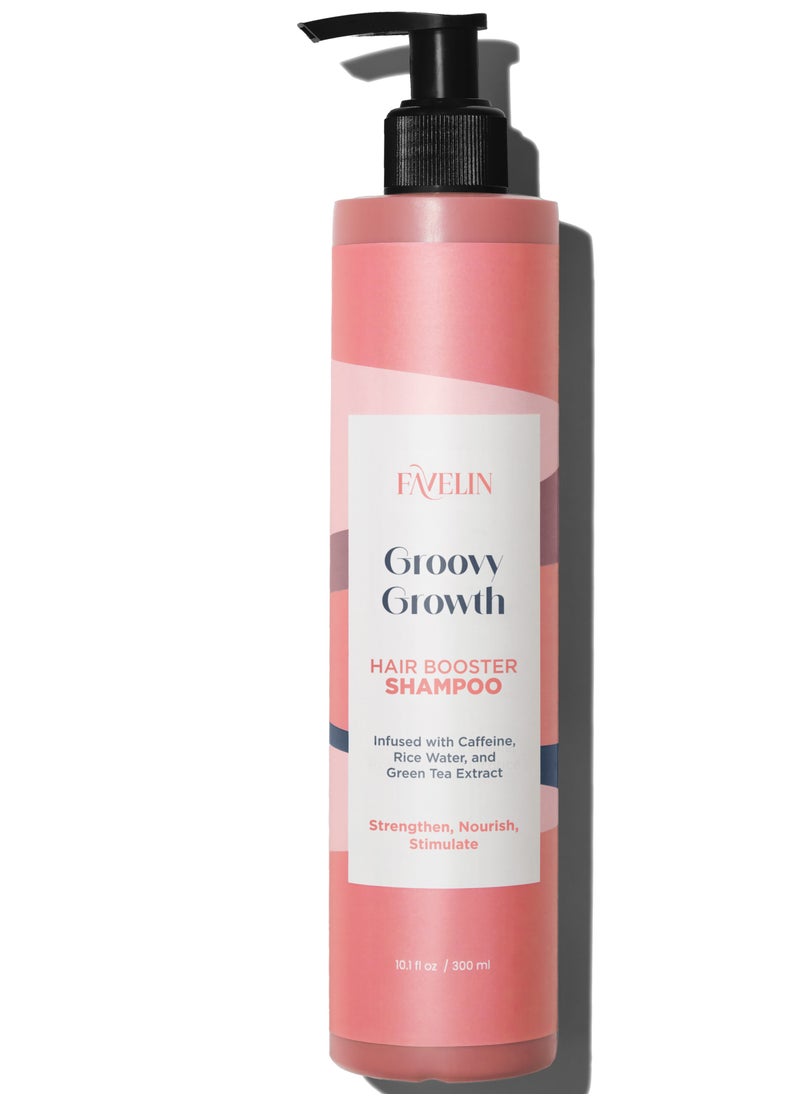 favelin Groovy Growth Hair Booster Shampoo | Infused with Caffeine, Rice water & Green Tea Extract | Strengthen, Nourish, Stimulate | 300 ml  - Image 1