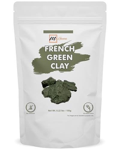 mGanna French Green Clay Powder 0.22 LBS / 100 GMS | Illite Montmorillonite Clay for Facial Masks, Creams, Soft Peels and Scrubs, and Soap Making - Image 1