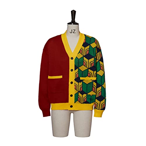 iSHOWcos Anime Cardigan Giyuu Sweater Knitted Jacket Coat-2XL/3XL - Image 3