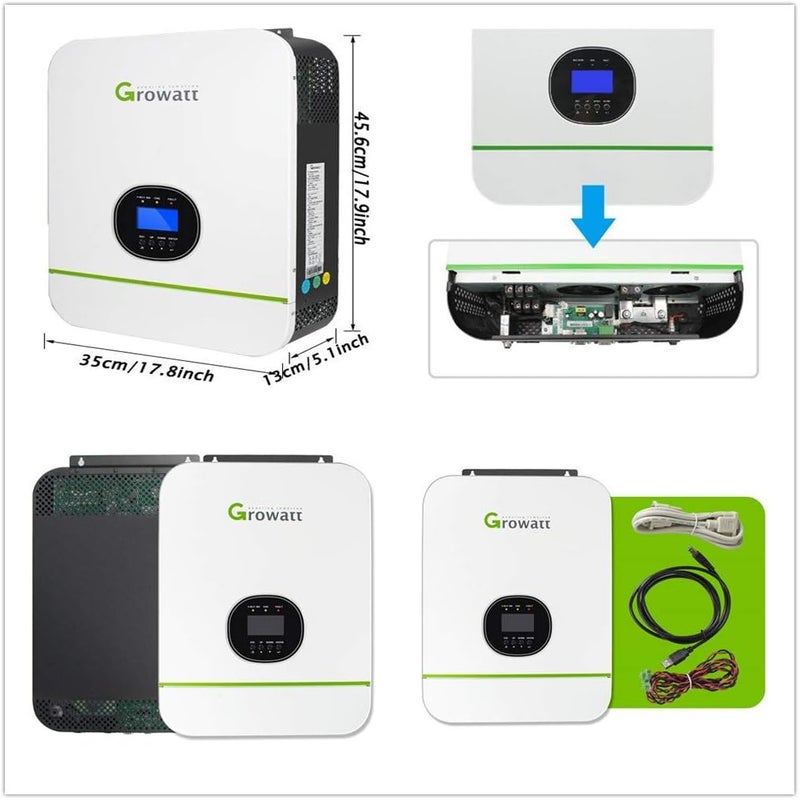 klarako 3000W Off The Grid Solar Inverter 110V/220V with 80A MPPT Solar Charger Controller, Pure Sine Wave Hybrid Inverter Support Split Phase for 48V Battery Off The Grid Solar Home Use Solar Power Inverter - Image 4