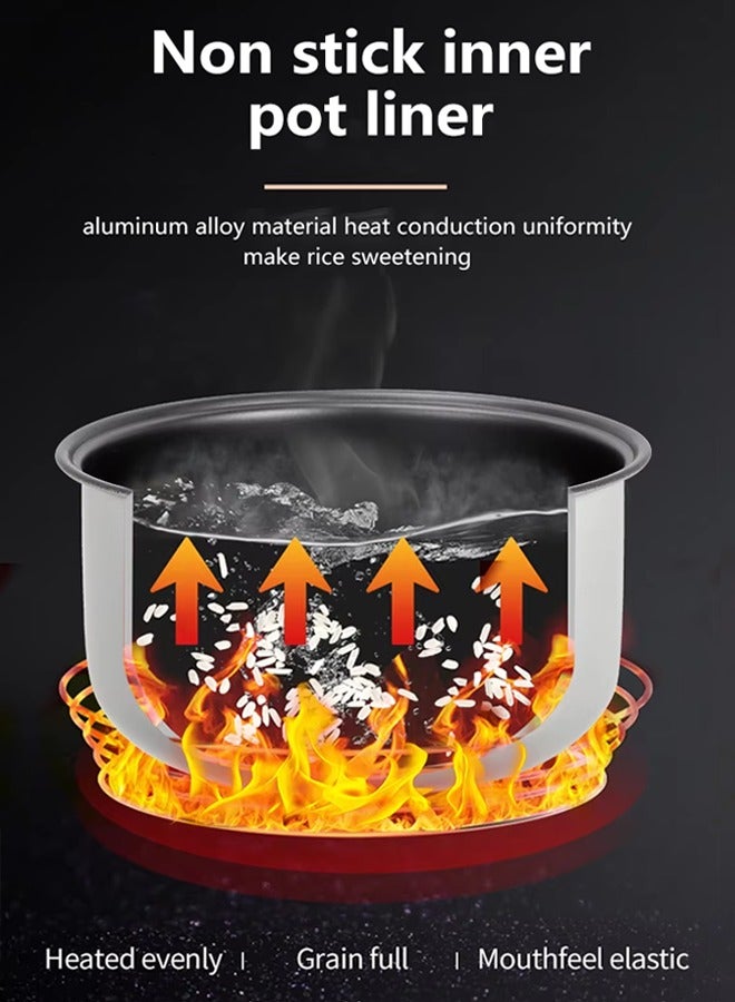 آر إيه أف قدر أرز كهربائي مع قدر بخار للطعام ووعاء غير لاصق قابل للإزالة ، وظيفة الحفاظ على الدفء ودليل الوصفات على مدار 24 ساعة ، للشوربات واليخنات والحبوب ودقيق الشوفان ، 5 لتر 1000 واط ر. 179 - Image 5