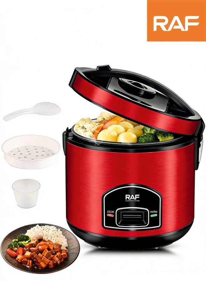 آر إيه أف جهاز طهي الأرز الكهربائي والبخار ، وظيفة الحفاظ على الدفء على مدار 24 ساعة مع ضوء المؤشر ، وعاء قابل للإزالة غير لاصق ، سلة بخار ، كوب قياس وملعقة ، الأفضل لصنع الأرز والأطعمة الصحية والخضروات ، 5 لتر 1000 واط ر. 179 - Image 1
