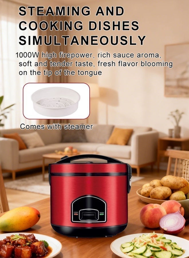 آر إيه أف جهاز طهي الأرز الكهربائي والبخار ، وظيفة الحفاظ على الدفء على مدار 24 ساعة مع ضوء المؤشر ، وعاء قابل للإزالة غير لاصق ، سلة بخار ، كوب قياس وملعقة ، الأفضل لصنع الأرز والأطعمة الصحية والخضروات ، 5 لتر 1000 واط ر. 179 - Image 3