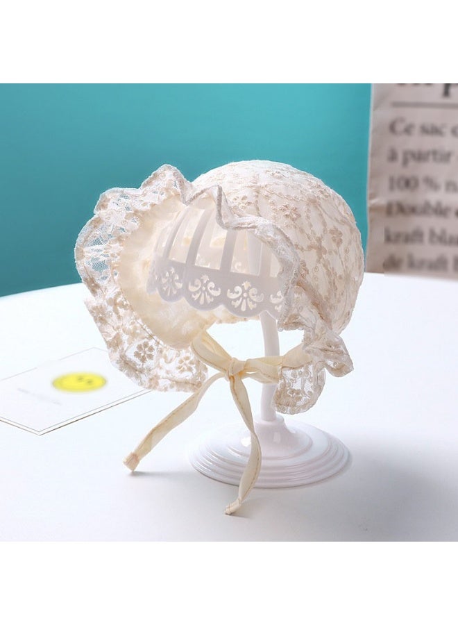 1 Pieces Baby Girl Lacy Bonnet Baby Cute Princess Court Style Soft Sun Protection Baby Cap Breathable Sun Protection Hat