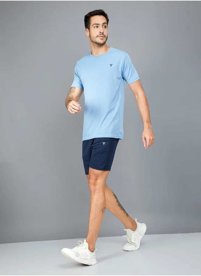 تكنوسبورت Technosport Men Solid Slim Fit Shorts with TECHNO DRY