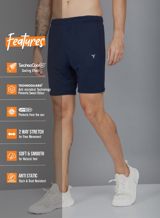 تكنوسبورت شورت رجالي تكنوسبورت بقصة ضيقة سادة مع تقنية تكنو دراي - Image 1