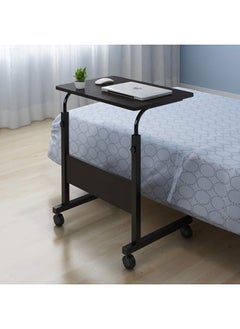 Generic Laptop Table with Wheels – Multi-Functional Adjustable Height Computer Desk – Ideal for Work and Study Beside Bed or Sofa – Wooden Surface with Sturdy Metal Frame  - Image 2