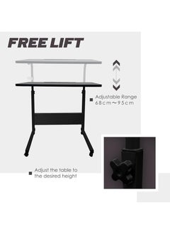 Generic Laptop Table with Wheels – Multi-Functional Adjustable Height Computer Desk – Ideal for Work and Study Beside Bed or Sofa – Wooden Surface with Sturdy Metal Frame  - Image 4