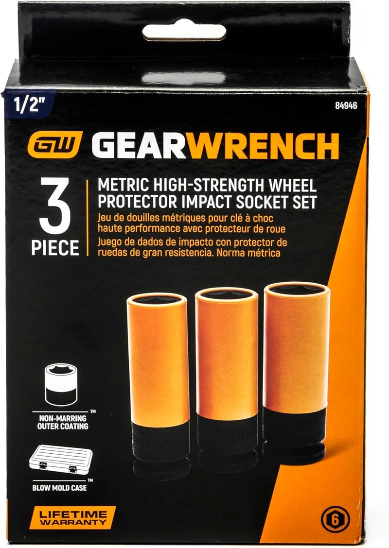 GearWrench GEARWRENCH 3 Piece 12 Drive HighStrength Wheel Protector Impact Metric Socket Set  84946  - Image 5