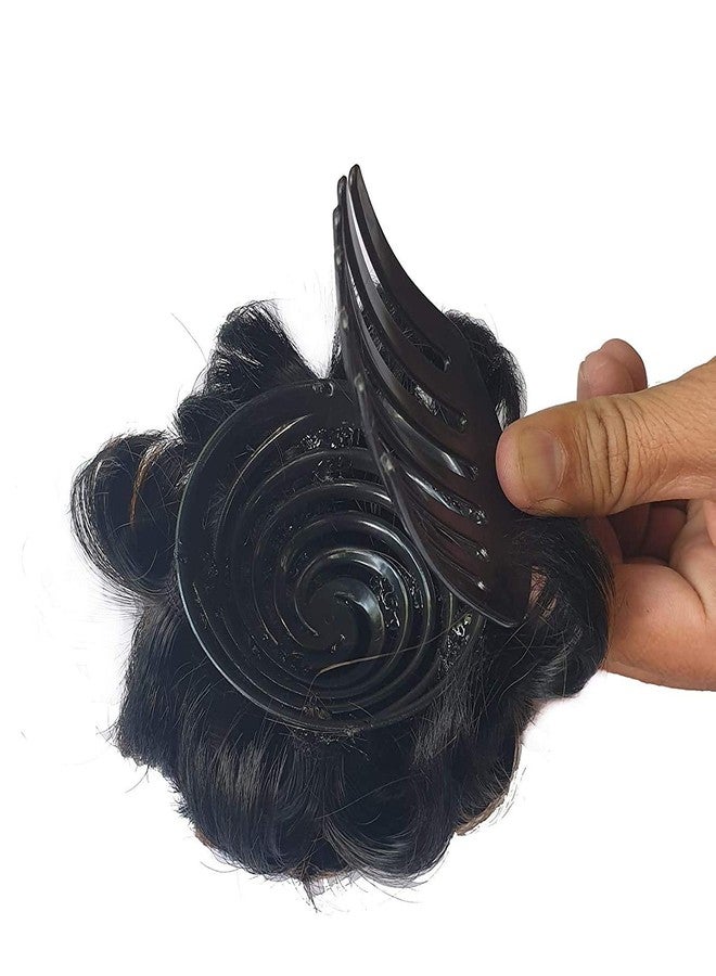 BLUSHIA Golden Highlight Claw Hair Bun Hair Extension For Women And Girls (Pack of 1) - Image 2