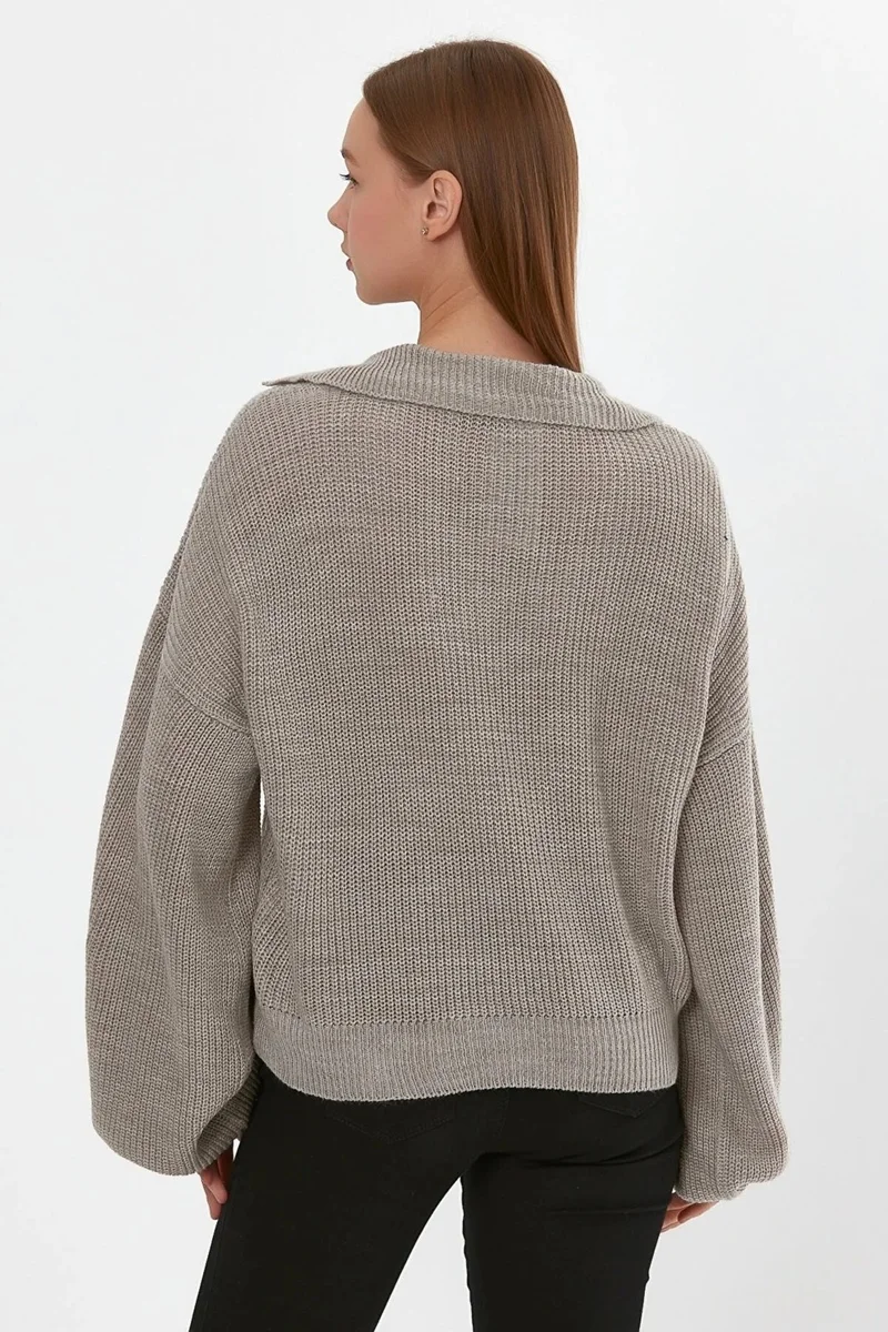 Alexander Gardi Balloon Sleeve Polo Neck Sweater (B22-5756)
