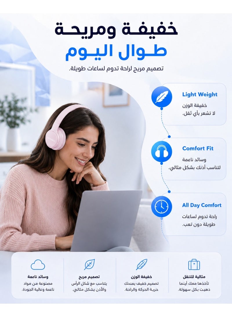 سبون سماعة رأس لاسلكية تعمل بتقنية البلوتوث فوق الأذن مزودة بميكروفون - Image 1