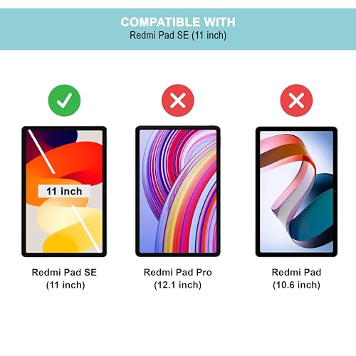 CEDO Tri-Fold for Redmi Pad SE (11 in) Smart Case Flip Cover with Multi Viewing Angles Stand | Leather Finish | Heat Dissipation | TPU Backcover (Black) - Image 2
