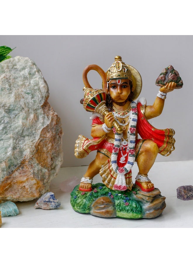 alikiki Hindu God Flying Hanuman Statue - 9.2”H Jayanti Murti Pooja Diwali Gift for Indian Friend Family Altar Puja Item Home Office Temple Mandir Shrine Yoga Meditation Spiritual Decoration - Image 4