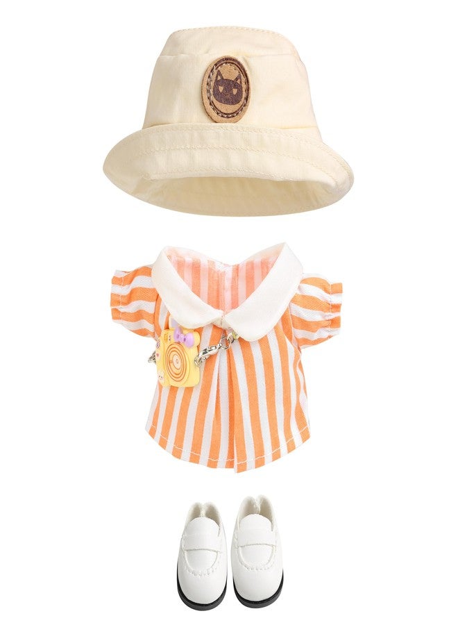 CHICHO 17cm Doll Clothes for Labubu - Kawaii Clown Style Set - Doll's Hat & Doll's Clothing & Doll's Shoes & Camera, Cute Doll Outfit with Accessories for Display, Collectors, Gift - Orange (NO Dolls) - Image 1