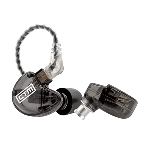 CTM CE320 Triple Driver in-Ear Monitor | Noise Isolating Professional Musician Wired in-Ear Monitor | Detachable Cable (Smoke) - Image 1