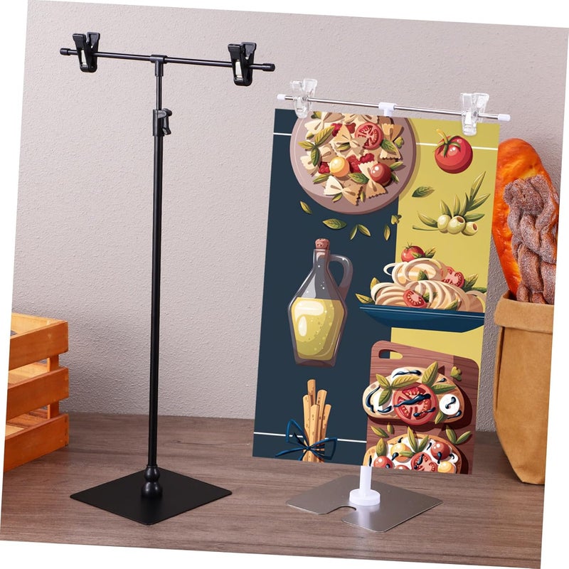 Adjustable T-Shaped Poster Stand 2 Pcs Banner Display Holder for Tabletop Sign Double-Sided Advertising Stand Stable Base for Supermarket Retail Use - Image 5