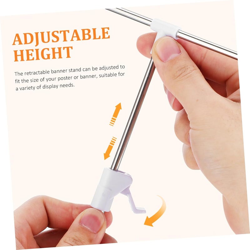 Adjustable T-Shaped Poster Stand 2 Pcs Banner Display Holder for Tabletop Sign Double-Sided Advertising Stand Stable Base for Supermarket Retail Use - Image 3