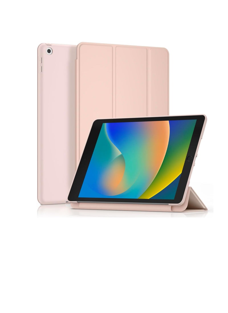 ماركة غير محددة - حافظة متوافقة مع جهاز iPad مقاس 10.2 بوصة 2021 2020 2019، طراز الجيل التاسع والثامن والسابع. حافظة حماية ذكية بغطاء خلفي صلب رفيع وحامل لجهاز iPad مقاس 10.2 بوصة، لون وردي - Image 1
