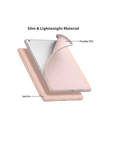 ماركة غير محددة حافظة متوافقة مع جهاز iPad مقاس 10.2 بوصة 2021 2020 2019، طراز الجيل التاسع والثامن والسابع. حافظة حماية ذكية بغطاء خلفي صلب رفيع وحامل لجهاز iPad مقاس 10.2 بوصة، لون وردي  - Image 2