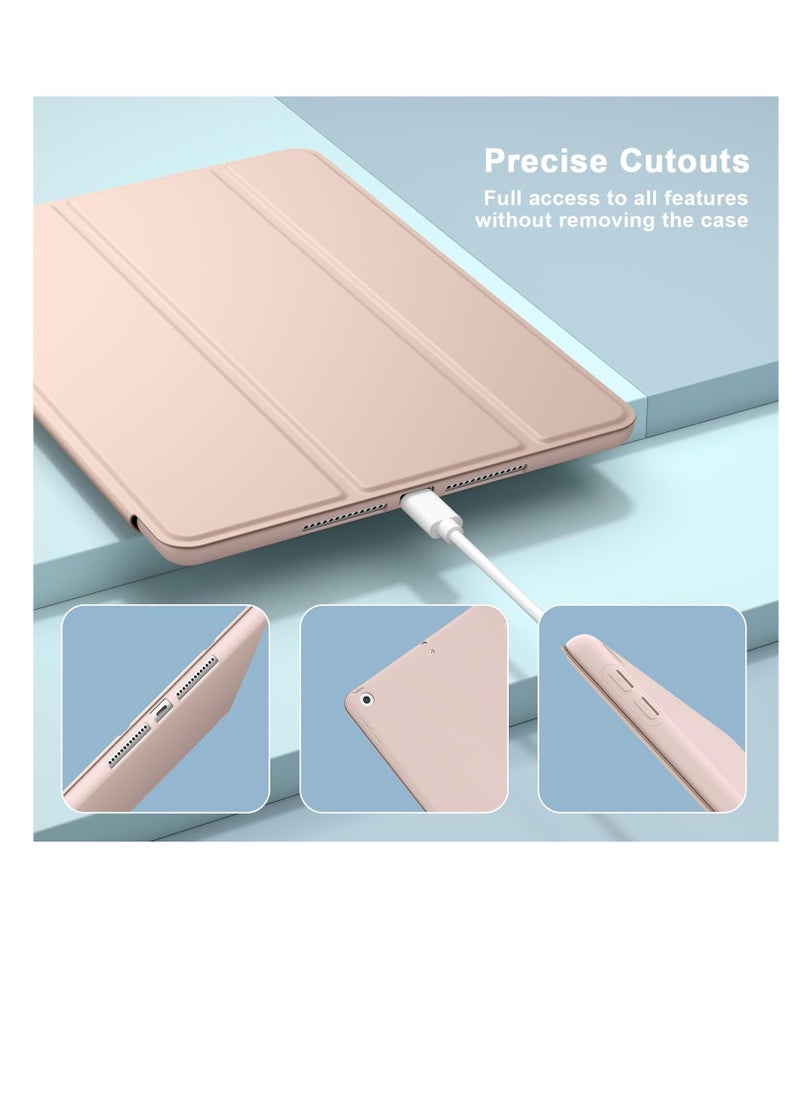 ماركة غير محددة - حافظة متوافقة مع جهاز iPad مقاس 10.2 بوصة 2021 2020 2019، طراز الجيل التاسع والثامن والسابع. حافظة حماية ذكية بغطاء خلفي صلب رفيع وحامل لجهاز iPad مقاس 10.2 بوصة، لون وردي - Image 1