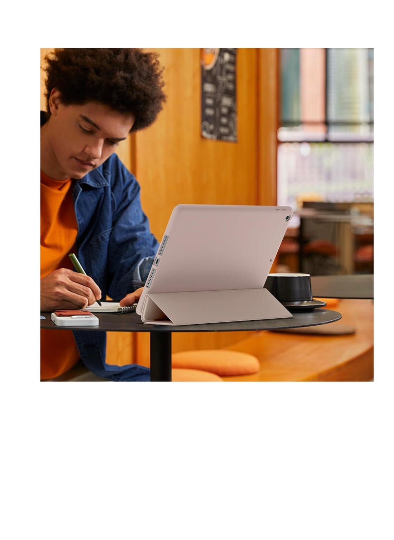 ماركة غير محددة - حافظة متوافقة مع جهاز iPad مقاس 10.2 بوصة 2021 2020 2019، طراز الجيل التاسع والثامن والسابع. حافظة حماية ذكية بغطاء خلفي صلب رفيع وحامل لجهاز iPad مقاس 10.2 بوصة، لون وردي - Image 1