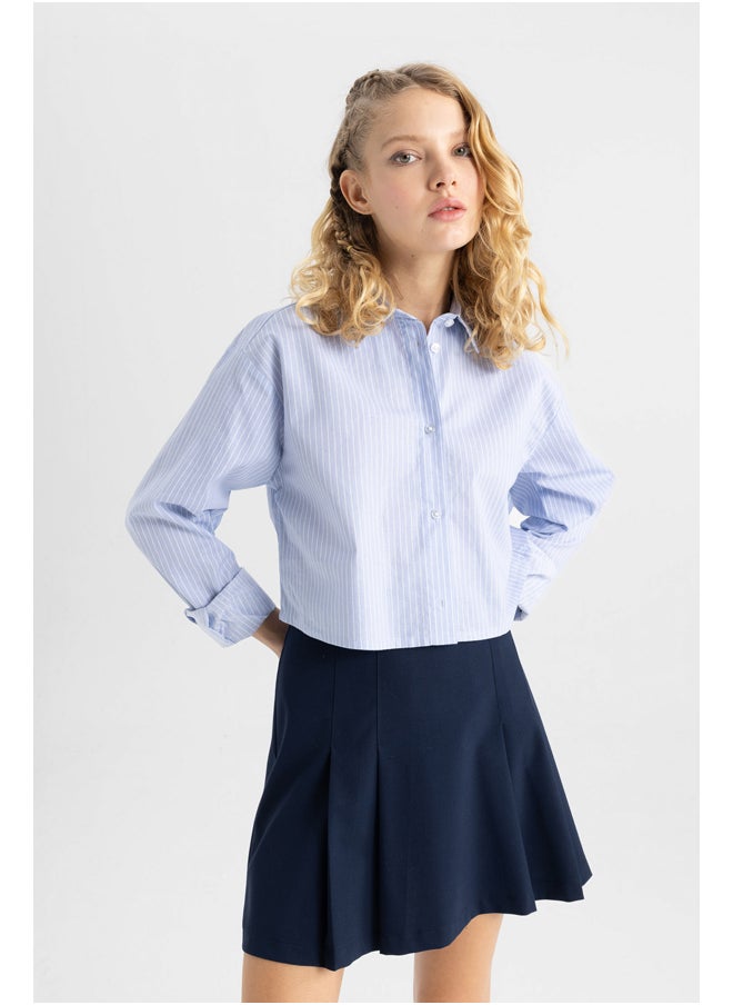 DeFacto - Woman Oversize Fit Shirt Neck Woven Long Sleeve Shirt - Image 1