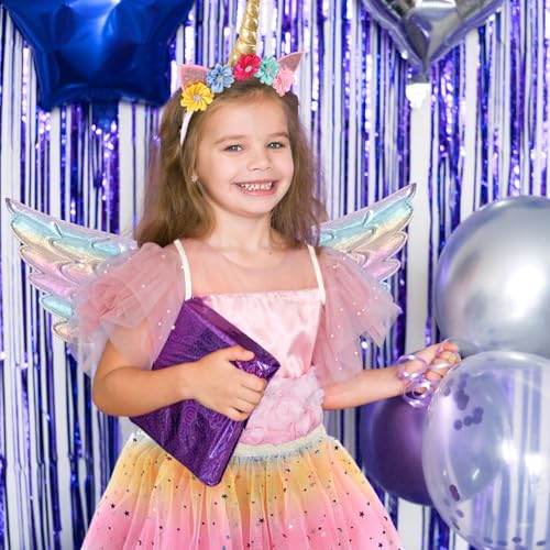 Creatoy Unicorn-Costume for Girls with unicorn rainbow tutu Toddler Rainbow Fairy Wings Princess Unicorn Birthday Party Supplies Halloween Favors - Image 3