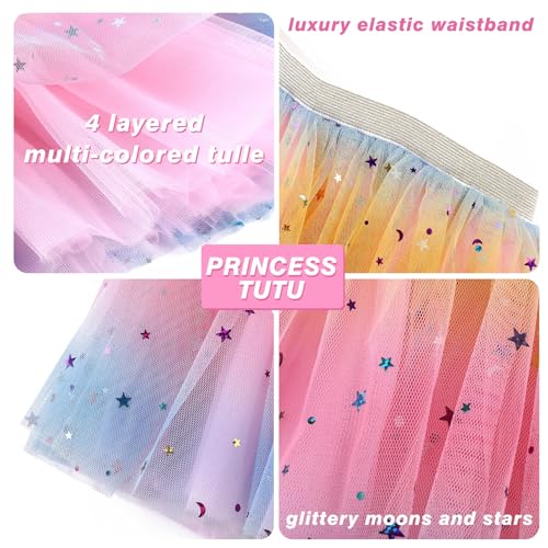 Creatoy Unicorn-Costume for Girls with unicorn rainbow tutu Toddler Rainbow Fairy Wings Princess Unicorn Birthday Party Supplies Halloween Favors - Image 5