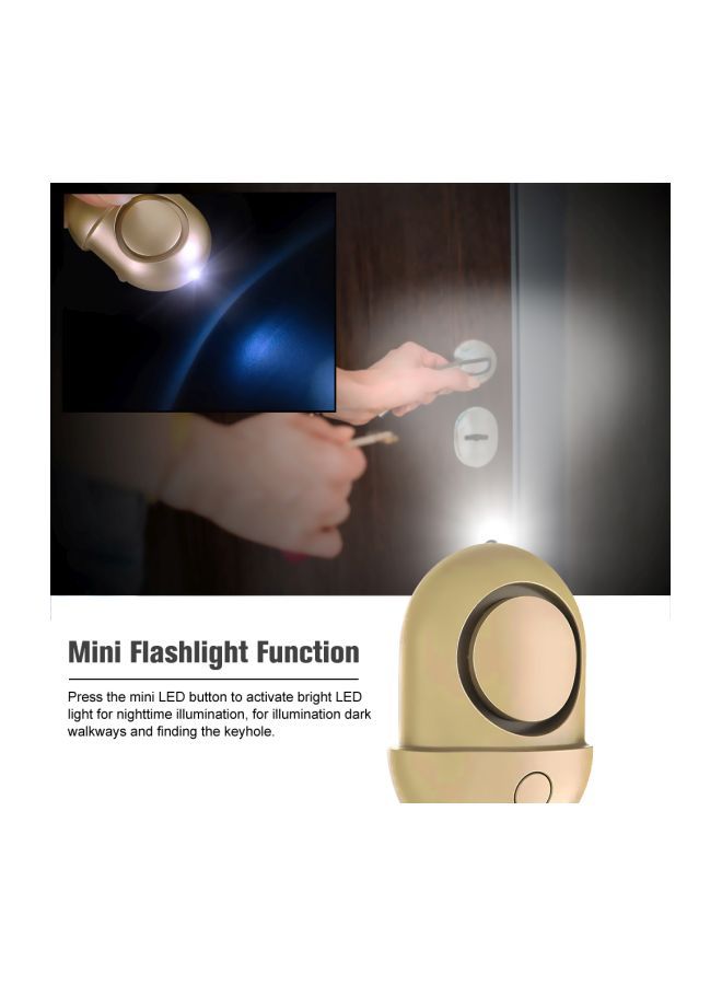 NIBEMINENT Emergency Security Alarm Keychain With LED Flashlight Beige  - Image 3