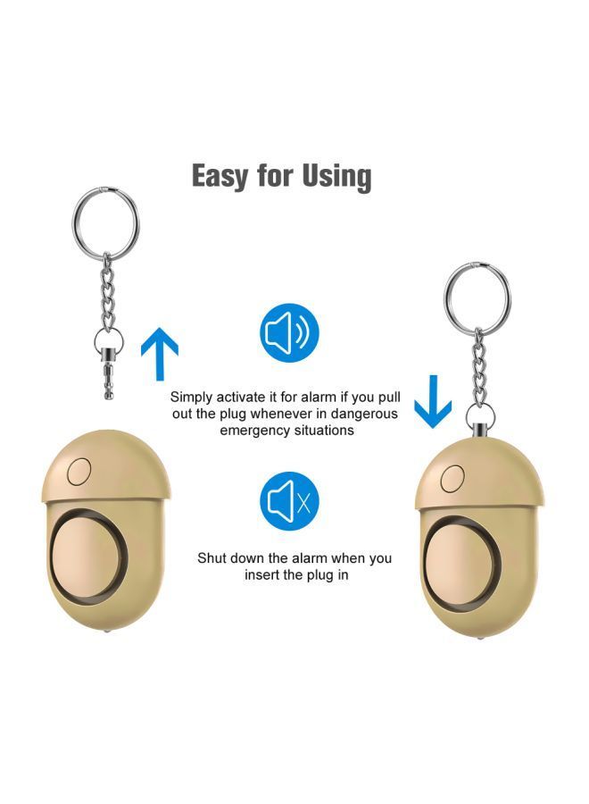 NIBEMINENT Emergency Security Alarm Keychain With LED Flashlight Beige  - Image 5