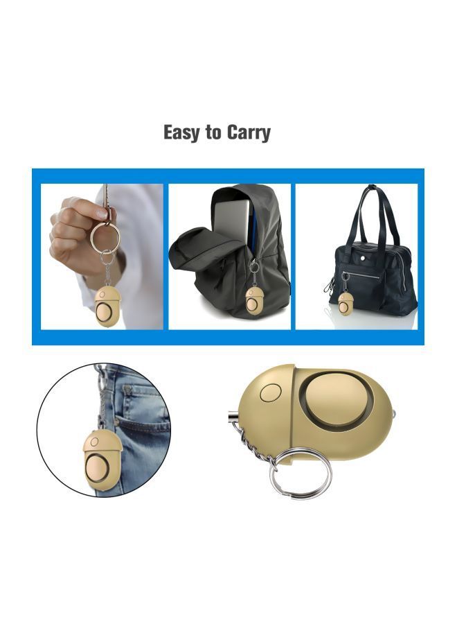 NIBEMINENT Emergency Security Alarm Keychain With LED Flashlight Beige  - Image 4