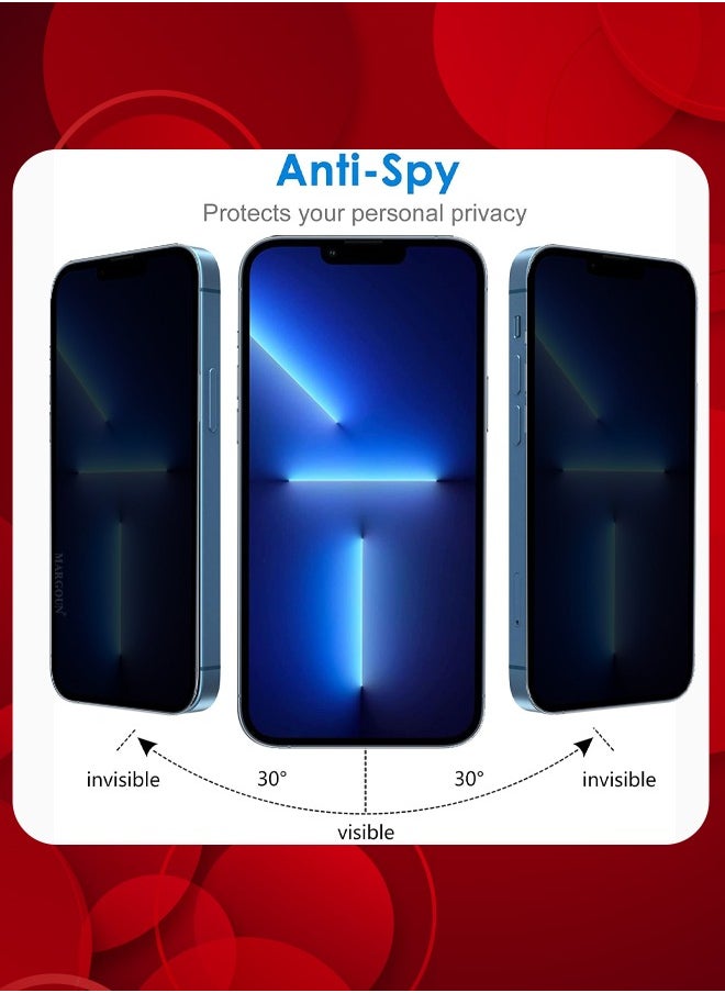 [iPhone 13 Pro Max] Privacy Screen Protector 9H Full Coverage Screen Tempered Glass Anti-Spy Bubble Free Case Friendly Screen Protector