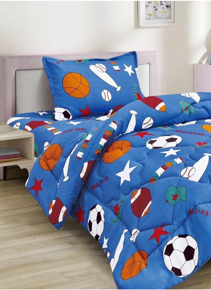 Ming Li Soft and fluffy medium fill 3-piece baby bedding comforter set, one size for boys and girls, printed and stitched pattern  - Image 2