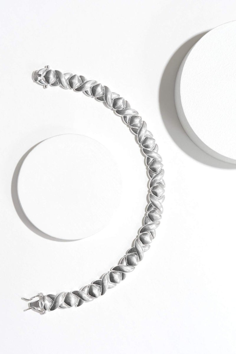 MORGAN & PAIGE .925 Sterling Silver XOXO Hugs and Kisses Tennis Bracelets for Women - Polished Finish Elegant Design for Friendship and Relationship, Silver Bracelets for Women 7 inch - Image 5