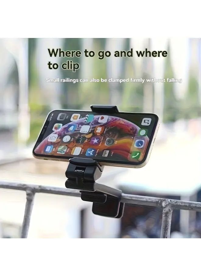 Black Foldable Adjustable Phone Stand For Car Dashboard Desktop Vehicle - Image 5
