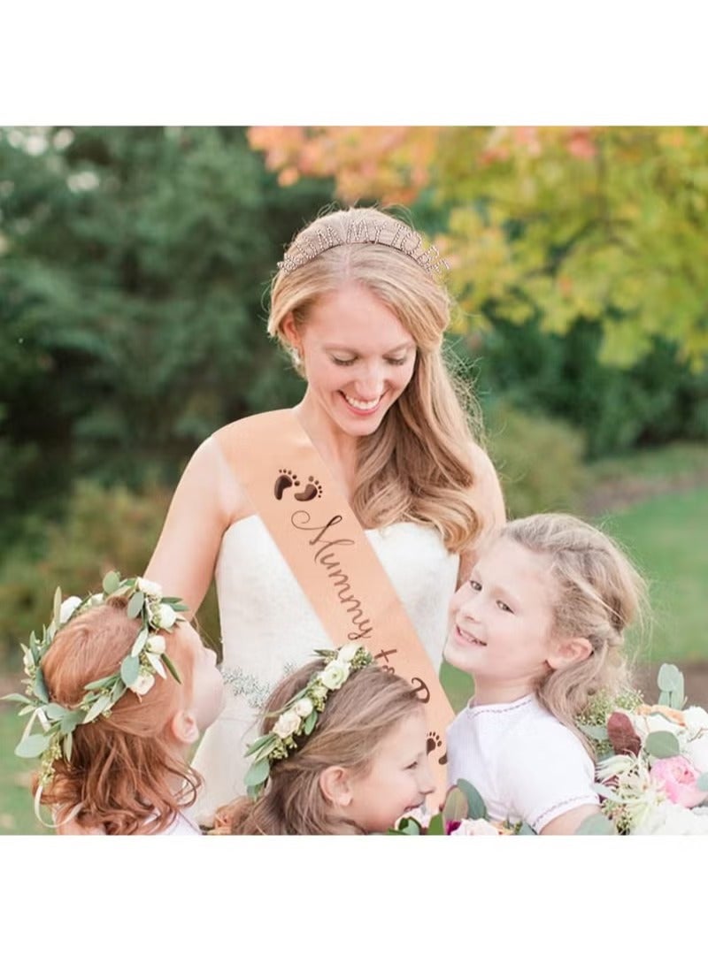 Baby Shower Decorations for Mommy to Be Headband with Mommy To Be Sash and Daddy To Be Badge-for Baby Shower Party Favors Gender Reveals Party Gifts - Image 5