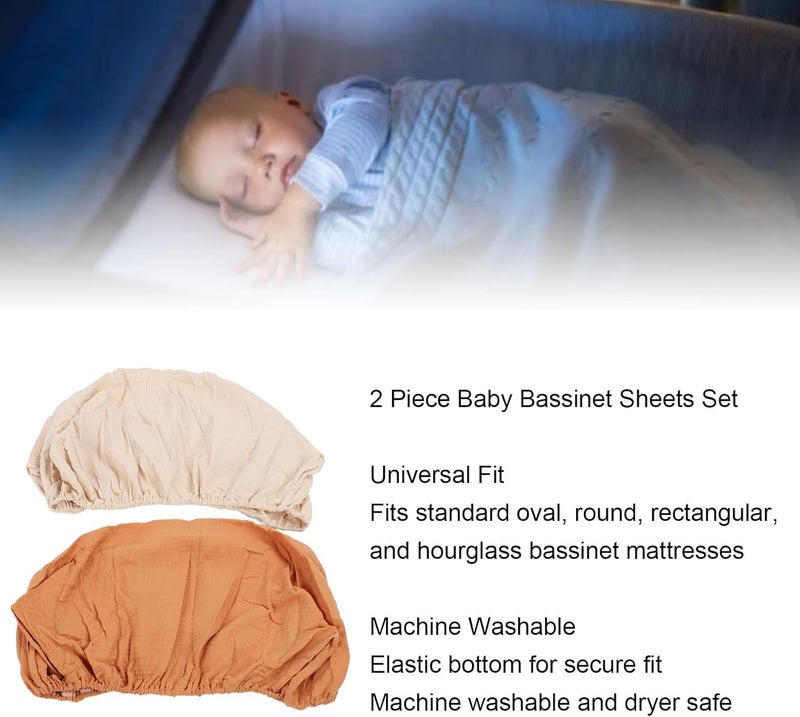 [Expert recommended] Semme Bassinet Fitted Sheets Soft Breathable Stretchy Cotton Mattress Cover 2 Pack Universal Fit for Baby Nursery Crib Oval Rectangle Hourglass Shaped (Apricot Caramel Set) Various size alternatives Multi-color available build Multi item matching Wide usage compatibility Certified local stock All consumer tier purchase options Versatile application Limited quantity for sale Transit & use compatible Quick assemble Customer exclusive price Practical design alternatives Anti topple design Varied available picks All condition fit Wide daily application All storage type compatible Trendy natural assorted colors Irresistible price Light sturdy raw material User friendly optimized build Practical modern design Professional manufacture Upgraded quality - Image 5