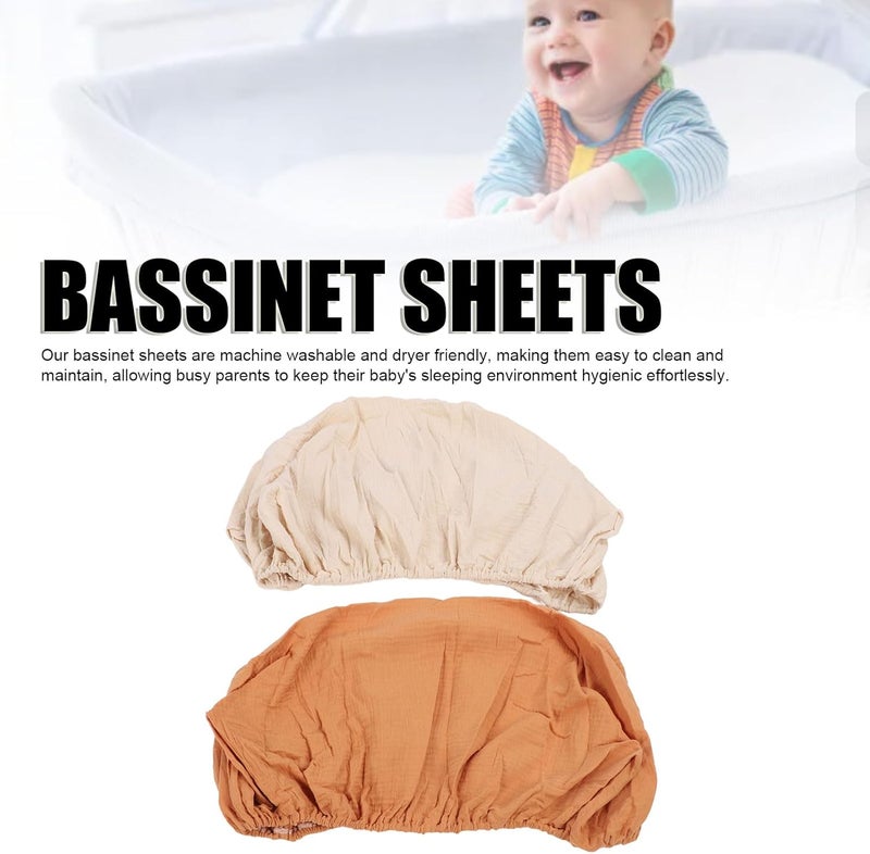 [Expert recommended] Semme Bassinet Fitted Sheets Soft Breathable Stretchy Cotton Mattress Cover 2 Pack Universal Fit for Baby Nursery Crib Oval Rectangle Hourglass Shaped (Apricot Caramel Set) Various size alternatives Multi-color available build Multi item matching Wide usage compatibility Certified local stock All consumer tier purchase options Versatile application Limited quantity for sale Transit & use compatible Quick assemble Customer exclusive price Practical design alternatives Anti topple design Varied available picks All condition fit Wide daily application All storage type compatible Trendy natural assorted colors Irresistible price Light sturdy raw material User friendly optimized build Practical modern design Professional manufacture Upgraded quality - Image 4