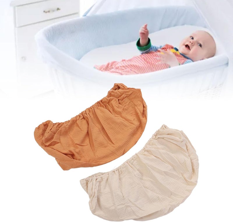 [Expert recommended] Semme Bassinet Fitted Sheets Soft Breathable Stretchy Cotton Mattress Cover 2 Pack Universal Fit for Baby Nursery Crib Oval Rectangle Hourglass Shaped (Apricot Caramel Set) Various size alternatives Multi-color available build Multi item matching Wide usage compatibility Certified local stock All consumer tier purchase options Versatile application Limited quantity for sale Transit & use compatible Quick assemble Customer exclusive price Practical design alternatives Anti topple design Varied available picks All condition fit Wide daily application All storage type compatible Trendy natural assorted colors Irresistible price Light sturdy raw material User friendly optimized build Practical modern design Professional manufacture Upgraded quality - Image 2