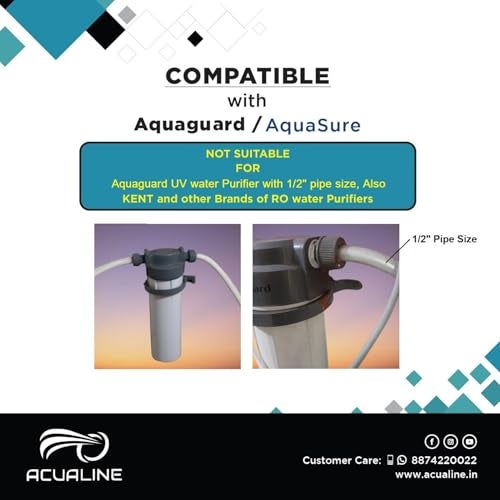 ACUALINE Pre Filter for Water Purifier, Food Grade Leak Free External Prefilter Kit, 9 Inch MLT Candle, PL4 & PL6 Elbows, Pipe Compatible with Aquaguard/Eureka Forbes RO Water Purifiers - Image 2